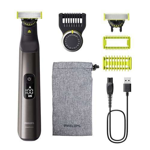 25% DESCUENTO Philips OneBlade Pro 360 Auténtico Barbero, afeitadora y recortadora eléctrica facial y corporal, 2x 360 cuchillas, 1x peine de 20 longitudes, 1x kit corporal, 1x funda blanda, QP6552/30