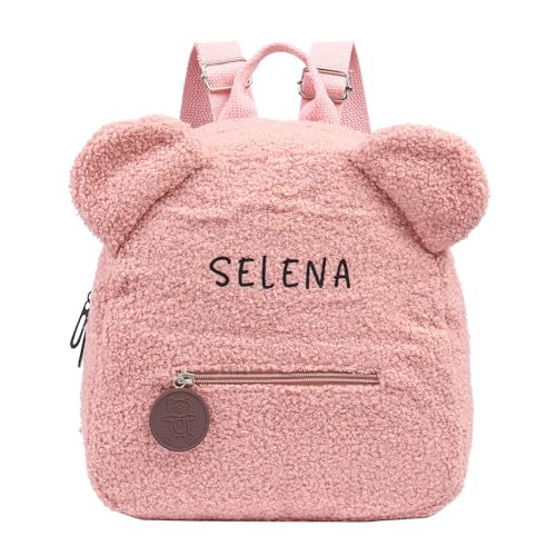 Grovjewfit Mochilas Infantiles Personalizadas Mochila Infantil Con Nombre Mochila Para Niñas Mochila Escolar Para Adolescentes Regalos De Osito De Peluche Bonitos Para Niñas Niños (A Rosa)