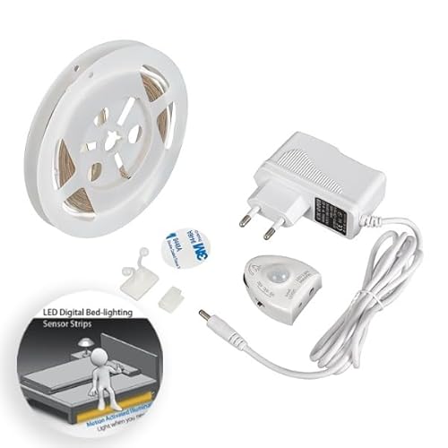 VoltShine Kit Tira de LED 12V DC SMD2835, 1.20 metros, IP20, luz cálida 3000K, ideal para iluminación de ambientes y decoración.