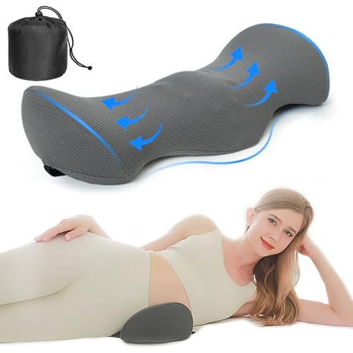 69% DESCUENTO TFCIOD Cojin Lumbar Ergonómica, Almohada de Apoyo Cama, Almohada Lumbar para Dormir Silla Oficina, Espuma Viscoelástica, Cojin para Lumbares, Cojin Lumbar para Sillas, Cama, Coche, Sofa (Gris)