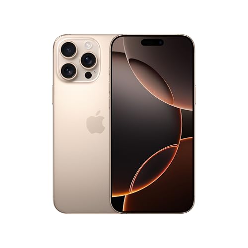 21% DESCUENTO Apple iPhone 16 Pro MAX de 256 GB: Smartphone 5G con Control de Cámara, grabación en 4K a 120 f/s con Dolby Vision y un Gran Salto en autonomía. Compatible con los AirPods; Titanio Color Desierto