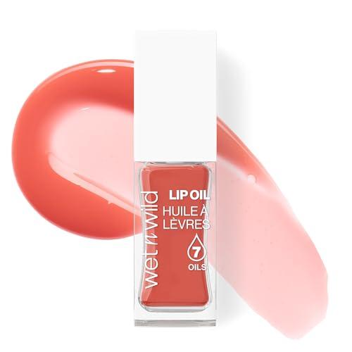 23% DESCUENTO Wet n Wild Lip Oil, Nutritivo y No Pegajoso Lip Gloss Potenciado por 7 Aceites Naturales, Fórmula Ligera para Efecto de Brillo Espejo, Cedar Rose