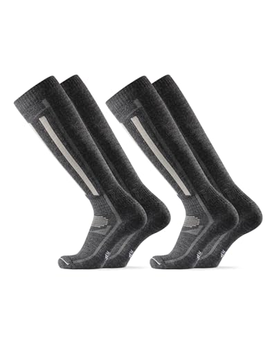 45% DESCUENTO DANISH ENDURANCE Calcetines de Esquí Térmicos de Lana Merino, 2 pack, Gris, 35 38