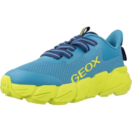 Geox J Flexyper Fast Boy, Zapatillas, Lt Blue Lime, 31 EU