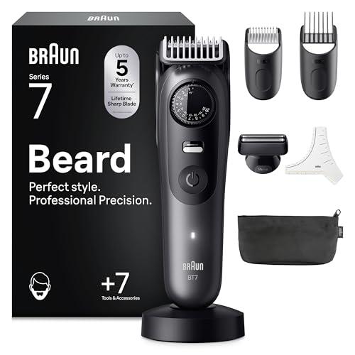 38% DESCUENTO Braun Recortadora De Barba Series 7 BT7525, +7 Accesorios Para Barba, 40 Longitudes, Lámina ProBlade, Gris