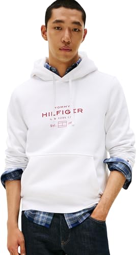 55% DESCUENTO Tommy Hilfiger Sudadera Hombre Oval Graphic con Logotipo, Blanco (White), L