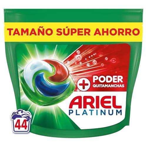 34% DESCUENTO Ariel PODs Platinum, Detergente Líquido En Cápsulas + Poder Quitamanchas Cápsulas, 44 Lavados
