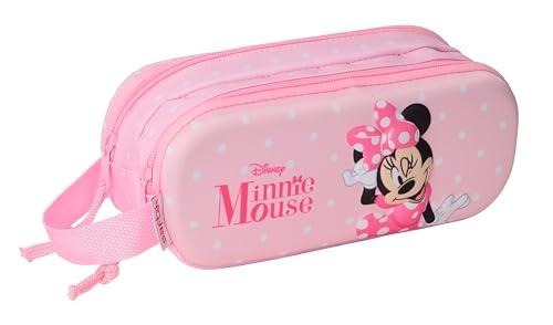 65% DESCUENTO SAFTA Minnie Mouse 3D   Portatodo Doble 3D, Estuche Infantil, Estuche Niño, Ideal para Niños en Edad Escolar, Cómodo y Versátil, Calidad y Resistencia, 21x6x8 cm