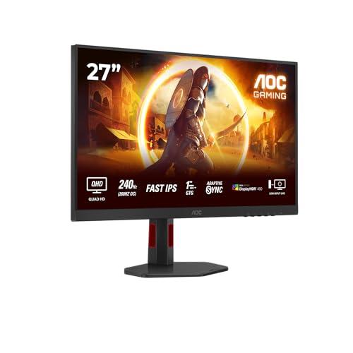DESCUENTAZO 50% DESCUENTO AOC Q27G4ZR   Monitor Gaming 27 Pulgadas QHD, 240 Hz, 1 ms GtG, G Sync Compat., HDR400 (2560×1440, 2X HDMI 2.0, DP 1.4), Negro Rojo