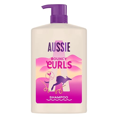 27% DESCUENTO Aussie Bouncy Curls Champú 1000ml, limpia Suavemente e Hidrata el Pelo Ondulado y Rizado, enriquecido con Aceites de Jojoba, Coco y Macadamia Australiana, sin Silicona, Vegano y CrueltyFree