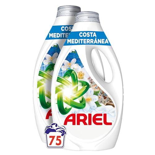 38% DESCUENTO ARIEL Costa Mediterránea, Brisa Marina & Jazmín, Detergente Líquido, 75 Lavados (Pack de 3) – Limpieza Impecable y Frescor de Lenor