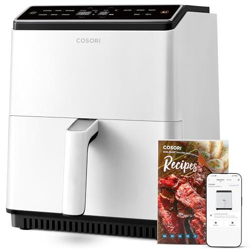 31% DESCUENTO Cosori Dual Blaze Air Fryer WiFi 6,4L, Freidora de Aire sin Aceite 11 en 1, Temperatura y Tiempo Ajustables, 90+ Recetas en la App Creadas por Chef en Español, Apto para Lavavajillas, Blanca