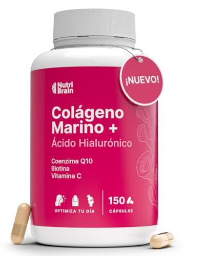 27% DESCUENTO Colágeno Marino Hidrolizado Puro + Ácido Hialurónico con Vitamina C, Coenzima Q10 y Biotina | 150 Cápsulas | Alta Biodisponibilidad | 5 Meses | Péptidos Tipo I | Piel, Cabello, Uñas, Articulaciones