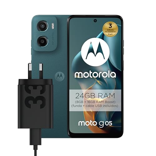 24% DESCUENTO Moto G05 Forest Green 8+256 (azul) and TurboPower 33W Charger