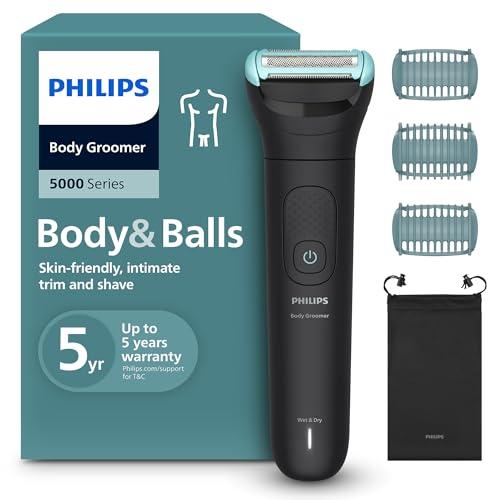 Philips Afeitadora Corporal Series 5000   Recortador para Hombre con Sistema Triple Protect, Afeita y Recorta la Zona Íntima, Apta para la Ducha, 100 min. de autonomía. Modelo BG5470/15