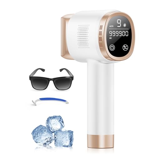 45% DESCUENTO 21J Depiladora Laser con Función de Refrigeración, 600 1200NM Depiladora Luz Pulsada con 9 Niveles de Energía, Pantalla Táctil LCD para Mujer y Hombre, Bikini, Axilas, Cara, Cuerpo Blanco