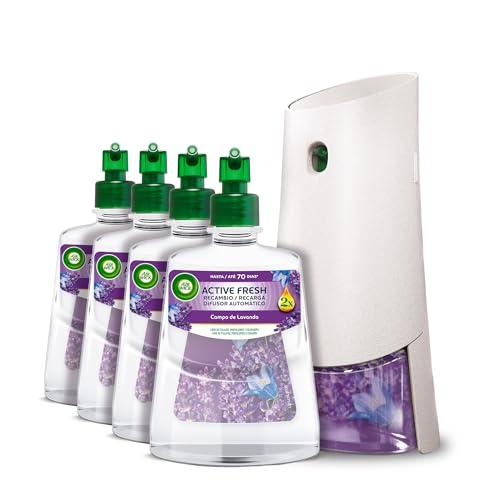 33% DESCUENTO Air Wick Active Fresh Kit Ambientador Automático, Lavanda, Difusor + 4 Recambios, 280 Días
