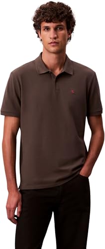 Calvin Klein Polo de Manga Corta Hombre Monogram Pique de algodón