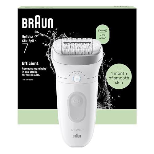 27% DESCUENTO Braun Depiladora Eléctrica Mujer Silk·épil 7 Depiladora Corporal Con Cabezal Ancho Para Una Fácil Eliminación Del Vello, Con Cepillo De Limpieza, Uso En Seco Y Mojado, Depilación Suave Duradera, 7 011