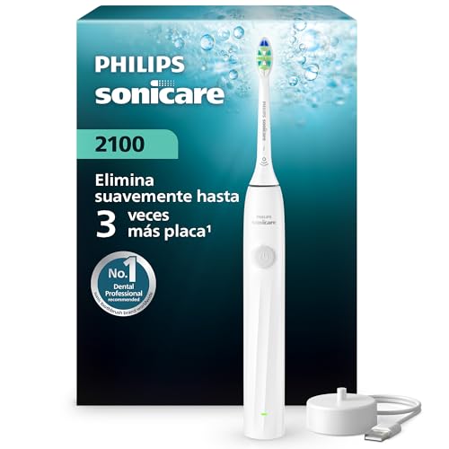 21% DESCUENTO Cepillo eléctrico Philips Sonicare Serie 2000   Cepillo dental sónico con 2 niveles de intensidad, función EasyStart, SmarTimer, autonomía de 14 días, blanco, modelo HX4021/01, [Nuevo]