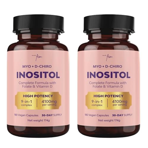 26% DESCUENTO Inositol Myo y D Chiro PCOS 4100 mg – Doble Pack (2 Unidades) – Función Metabólica y Equilibrio Hormonal – 9 en 1 con Folato 5 MTHF, Cromo, Zinc, Vitaminas B6, B12 y D3