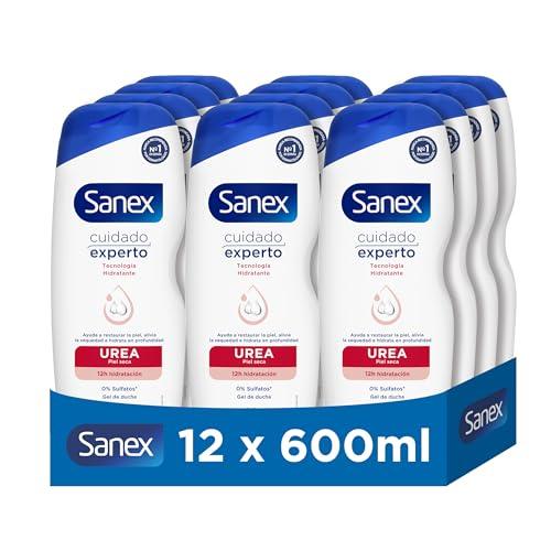 30% DESCUENTO Sanex Gel de Ducha Cuidado Experto Urea 12 x 600 ml | con tecnología hidratante | hidratación profunda y duradera| ayuda a restaurar la piel | alivia la sequedad| 12 horas de hidratación