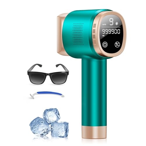 33% DESCUENTO 21J Depiladora Laser con Función de Refrigeración, 600 1200NM Depiladora Luz Pulsada con 9 Niveles de Energía, Pantalla Táctil LCD para Mujer y Hombre, Bikini, Axilas, Cara, Cuerpo Verde