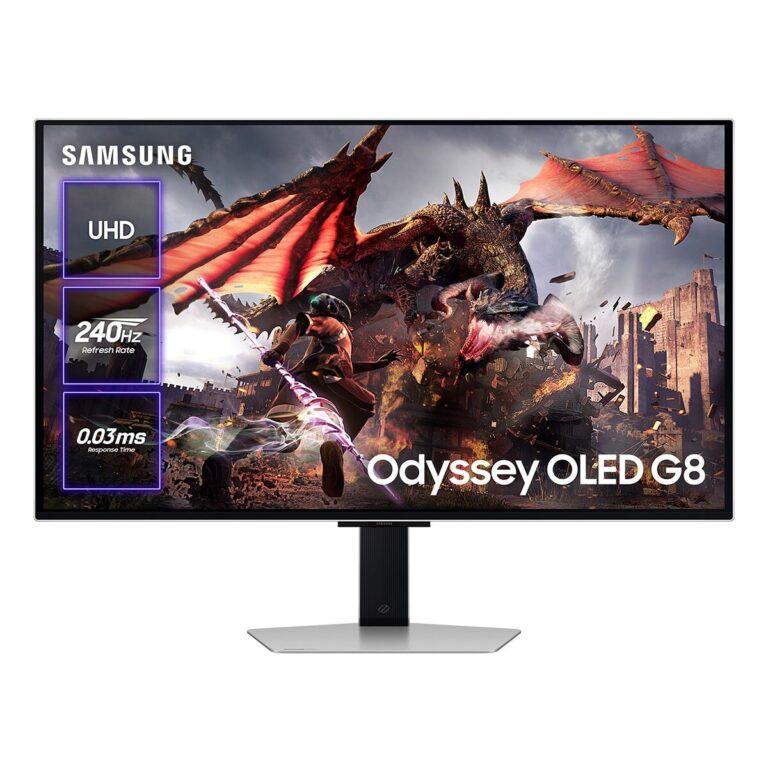 Monitor PC Gaming Samsung Odyssey G8 81,2 cm (32″) UHD OLED, 240Hz, GlareFree, FreeSync Premium Pro, Funciones Smart (Reacondicionado Grado D) · Samsung · El Corte Inglés