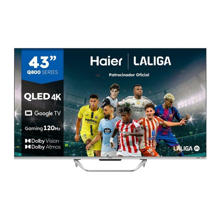 TV QLED 108 cm (43″) Haier H43Q800UX, UHD 4K, Smart TV Google TV, Dolby Atmos (Reacondicionado Grado D) · Haier · El Corte Inglés