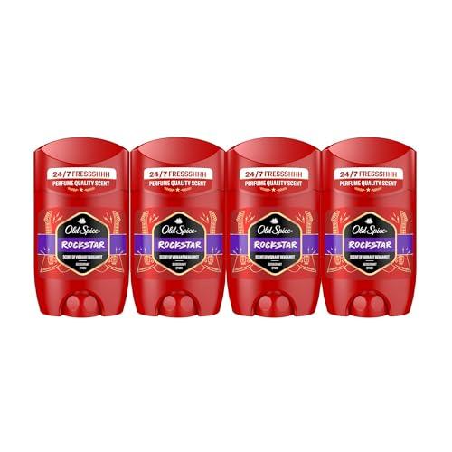 29% DESCUENTO Old Spice Rockstar Desodorante En Barra Para Hombres 4×50 ml, Fresco 24 Horas, Todos Los Días Con Uso Diario, Perfume Duradero, Fragancia Excepcional, Protección Contra El Mal Olor