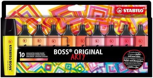49% DESCUENTO STABILO   Marcador fluorescente   BOSS ORIGINAL   Estuche ARTY con 10 colores cálidos
