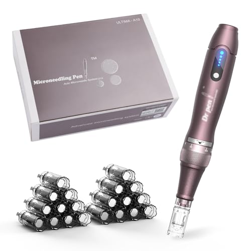 Dr.Pen Ultima A10 Dermapen Microneedling Pen Inalámbrica y Profesional con 22 Cartuchos de Repuesto   Máquina de Microagujas Ajustable para el Cuidado de la Piel