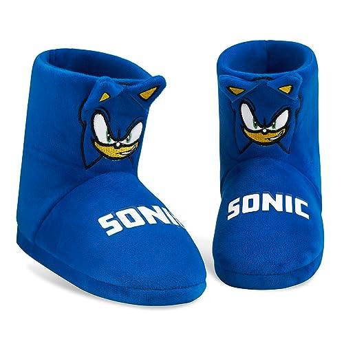 Sonic The Hedgehog Zapatillas de casa para Niños   Cálidas Zapatillas Infantiles 3D, Talla 28 36, Antideslizante (Azul Botín, 34)