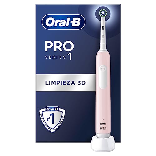 Oral B Pro Series 1 Cepillo de Dientes Eléctrico con Mango Recargable y Cabezal, Diseñado por Braun, Regalos Originales para Mujer y Hombre   Rosa