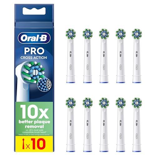 36% DESCUENTO Oral B Pro CrossAction Cabezales De Recambio ORIGINALES para Cepillo de Dientes Eléctrico Oral B Pro, Pack de 10 Recambios Con Indicador De Uso, Blanco