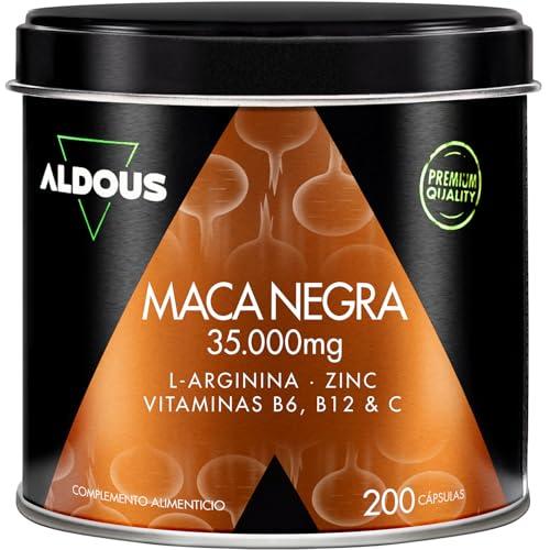 28% DESCUENTO Maca Negra Peruana Complex 35.000 mg   Ultraconcentrada   200 cápsulas   Arginina, Zinc, Vitamina C, B12 y B6   Maca Peruana Extracto 20:1   Aumenta Energía, Vitalidad   Libre de plástico   ALDOUS