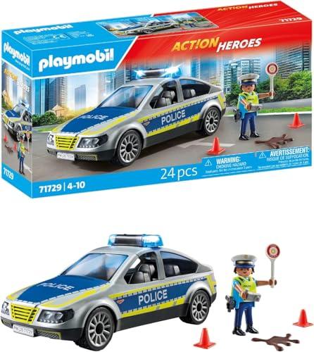 47% DESCUENTO PLAYMOBIL | Action Heroes | Patrulla de Policía | Coche de Policía | Coche de Juguete | Juguete para niños y niñas a Partir de 4 años | 71729