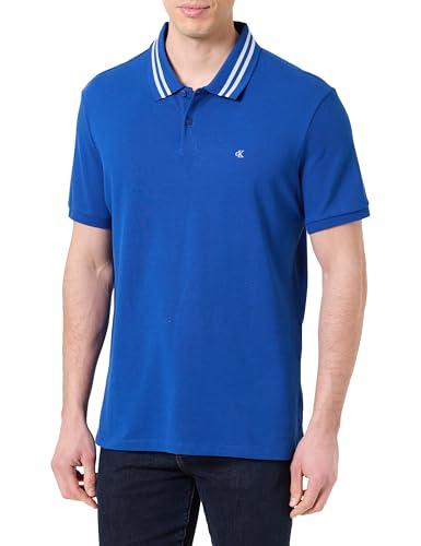 Calvin Klein SS Monogram Pique Tipped Polo Lv04Rc276G Polos, Blue (Chase Blue), M para Hombre