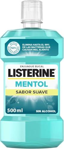Listerine Mentol Sabor Suave (1 x 500 ml), enjuague bucal con flúor… — 2,00 € -62%