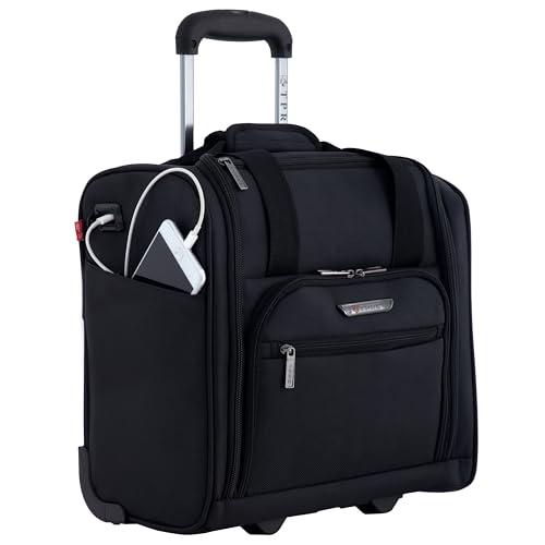 48% DESCUENTO TPRC Smart Under Seat Carry On Luggage with USB Charging Port, Black, Underseater 15 Inch