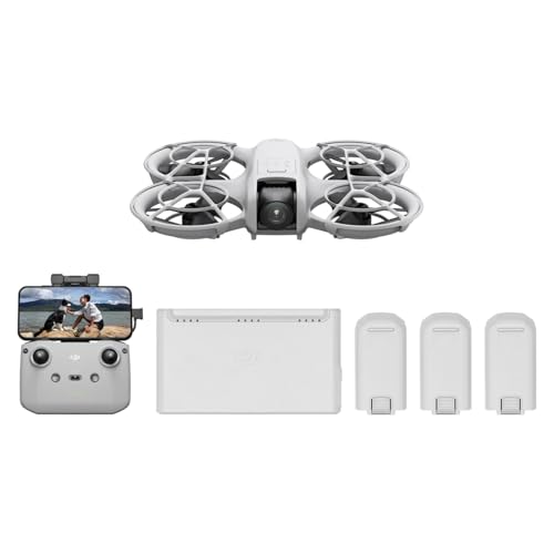 36% DESCUENTO DJI Pack Neo Vuela Más, dron mini con cámara 4K UHD para adultos, 135 g dron que vuela siguiéndote,despega desde la mano,seguimiento de objetivos,QuickShots, vídeo estabilizado, con RC N3 y 3 baterías
