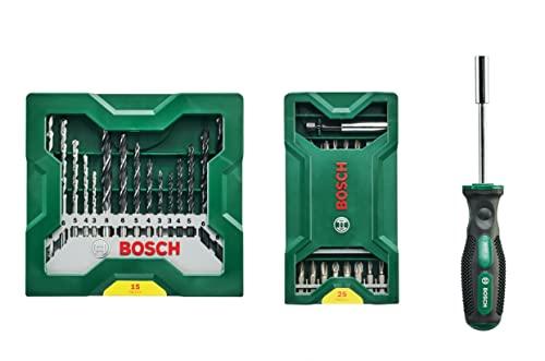 Bosch Accessories Mini X Lin 2607017655   Juego de puntas de destornillador (41 piezas, incluye destornillador)