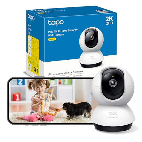 46% DESCUENTO Tapo C220 IA Cámara Vigilancia 360°, 2K 4MP QHD, Inteligente de IA, Visión Nocturna, Audio Bidireccional, Detección Movimiento, Admite Tarjeta SD 512G, Control Remoto, Fácil configuración