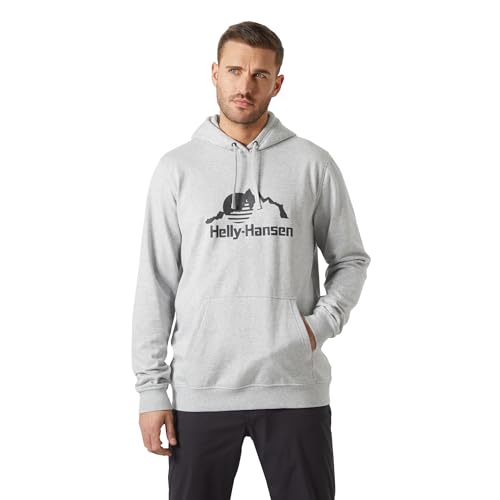 Helly Hansen Hombres Sudadera con Capucha Nord Graphic Pull On, Grau Melange 2.0, L
