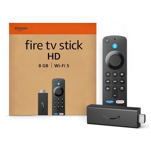 42% DESCUENTO Amazon Fire TV Stick HD, con TV en directo gratuita, mando por voz Alexa, controles de Hogar digital y reproducción en streaming HD