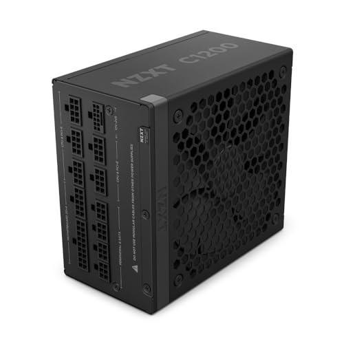 39% DESCUENTO NZXT C1200 Gold ATX 3.1   Fuente de alimentación para PC Gaming Totalmente Modular de bajo Ruido   1200 W   80 Plus Gold   Conector 2×6 de 12 V   Condensadores 100% japoneses   Negra