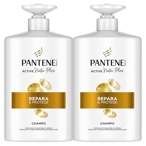 33% DESCUENTO Pantene Pro V Repara Y Protege Champú 2x1000ML, Dispensador, Pelo Seco Y Dañado. Limpia Y Protege Los Enlaces Capilares. Sin Siliconas. Active Nutri Ple