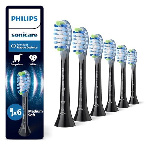 47% DESCUENTO Philips Sonicare C3 Premium Plaque Defence, cabezales de cepillo dental de repuesto originales, negro, paquete de 6, HX9046/88