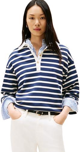 Tommy Hilfiger Jersey Mujer Gold Button Rugby Terry con Cuello francés