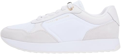 50% DESCUENTO Tommy Hilfiger TH Chic Eva Runner Mesh FW0FW09465 Low Top para Mujer, Color Blanco (Blanco), 5